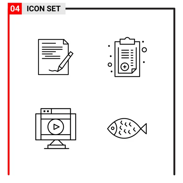 Set Universeller Kreativer Symbole Einfach Vektorillustrationen Für Web Und Mobile — Stockvektor