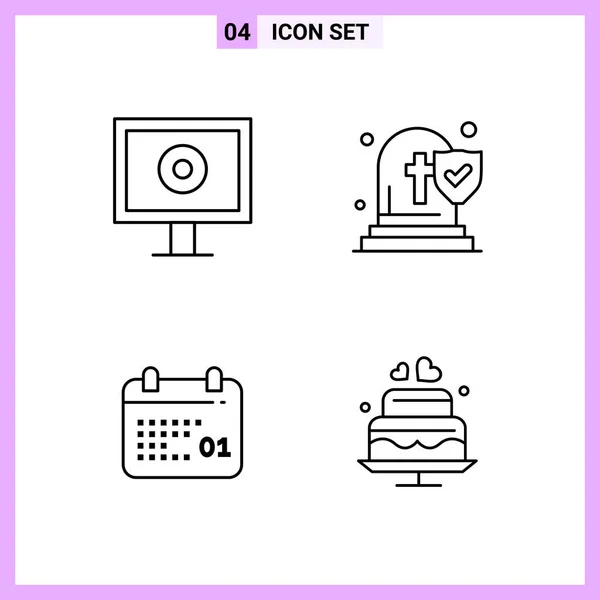 Conjunto Iconos Creativos Universales Simplemente Vector Ilustraciones Para Aplicaciones Web — Archivo Imágenes Vectoriales