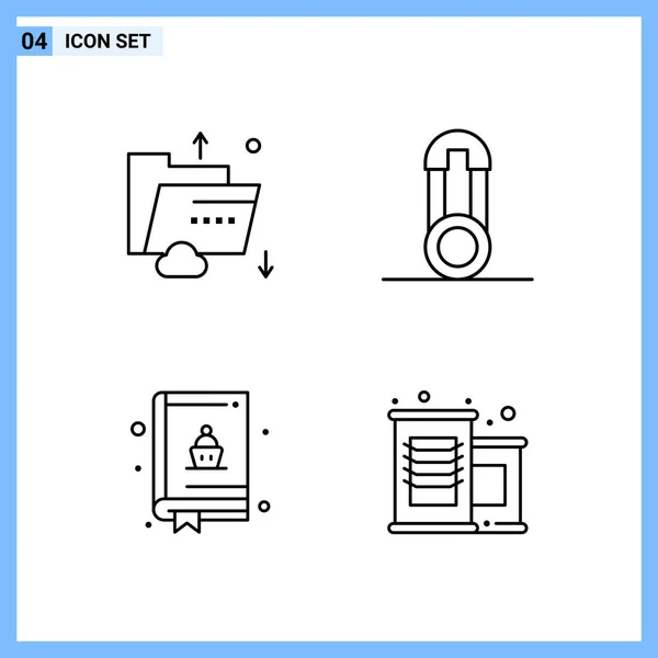 Set Universeller Kreativer Symbole Einfach Vektorillustrationen Für Web Und Mobile — Stockvektor