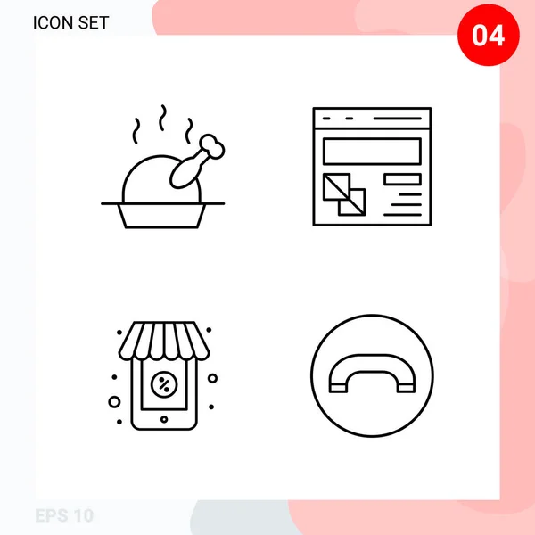 Conjunto Iconos Creativos Universales Simplemente Vector Ilustraciones Para Aplicaciones Web — Vector de stock