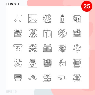 Evrensel yaratıcı simgeler kümesi, web ve mobil uygulamalar ve projeler için basit vektör illüstrasyonları 