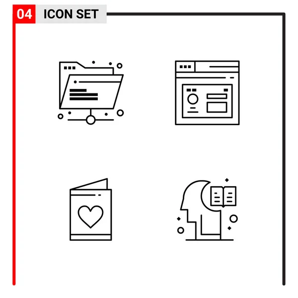 Set Universeller Kreativer Symbole Einfach Vektorillustrationen Für Web Und Mobile — Stockvektor