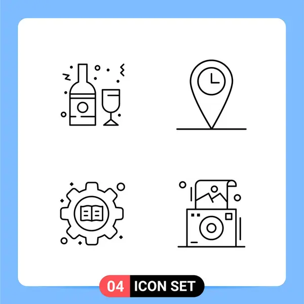 Set Dari Ikon Kreatif Universal Cukup Ilustrasi Vektor Untuk Aplikasi - Stok Vektor