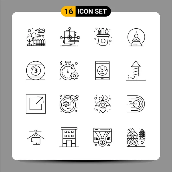 Conjunto Iconos Creativos Universales Simplemente Vector Ilustraciones Para Aplicaciones Web — Archivo Imágenes Vectoriales