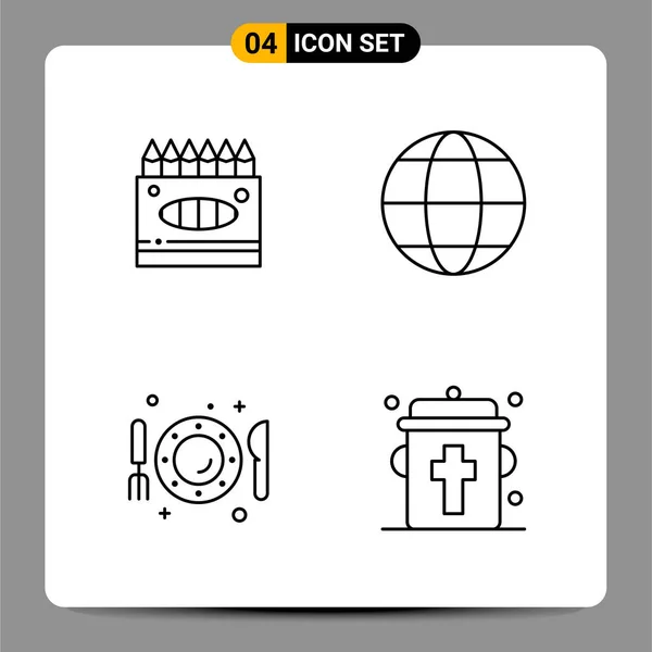 Conjunto Iconos Creativos Universales Simplemente Vector Ilustraciones Para Aplicaciones Web — Vector de stock