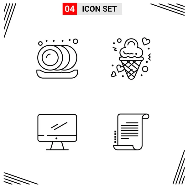 Conjunto Iconos Creativos Universales Simplemente Vector Ilustraciones Para Aplicaciones Web — Vector de stock