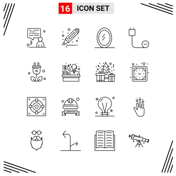 Set Universal Creative Icons Simply Vector Illustrations Web Mobile Apps — Stock Vector