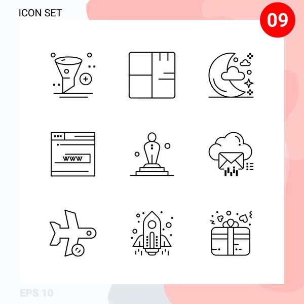 Conjunto Iconos Creativos Universales Simplemente Vector Ilustraciones Para Aplicaciones Web — Vector de stock