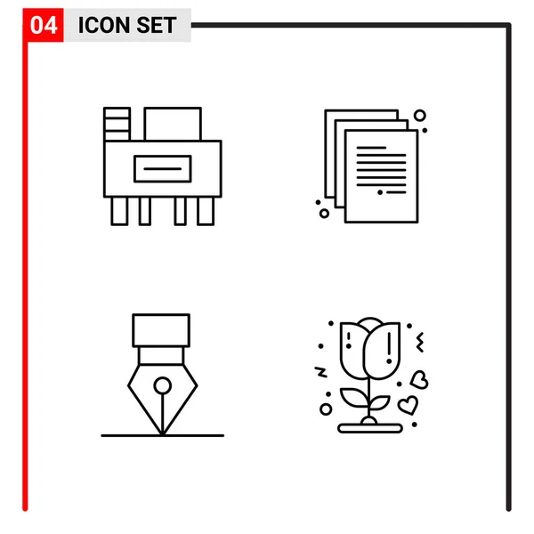 Set Universeller Kreativer Symbole Einfach Vektorillustrationen Für Web Und Mobile — Stockvektor