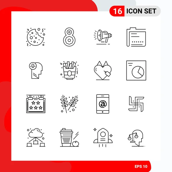 Conjunto Iconos Creativos Universales Simplemente Vector Ilustraciones Para Aplicaciones Web — Vector de stock