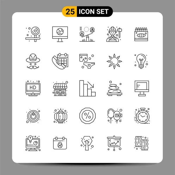 Conjunto Iconos Creativos Universales Simplemente Vector Ilustraciones Para Aplicaciones Web — Vector de stock