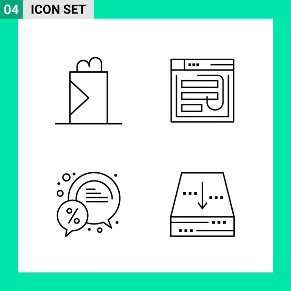 Conjunto Iconos Creativos Universales Simplemente Vector Ilustraciones Para Aplicaciones Web — Archivo Imágenes Vectoriales