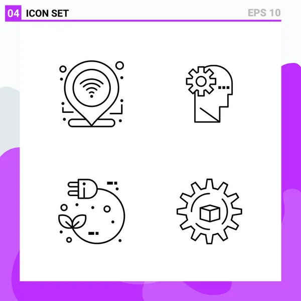 Conjunto Iconos Creativos Universales Simplemente Vector Ilustraciones Para Aplicaciones Web — Archivo Imágenes Vectoriales