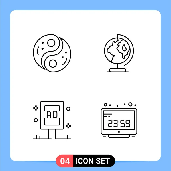 Set Universal Creative Icons Simply Vector Illustrations Web Mobile Apps — Stock Vector