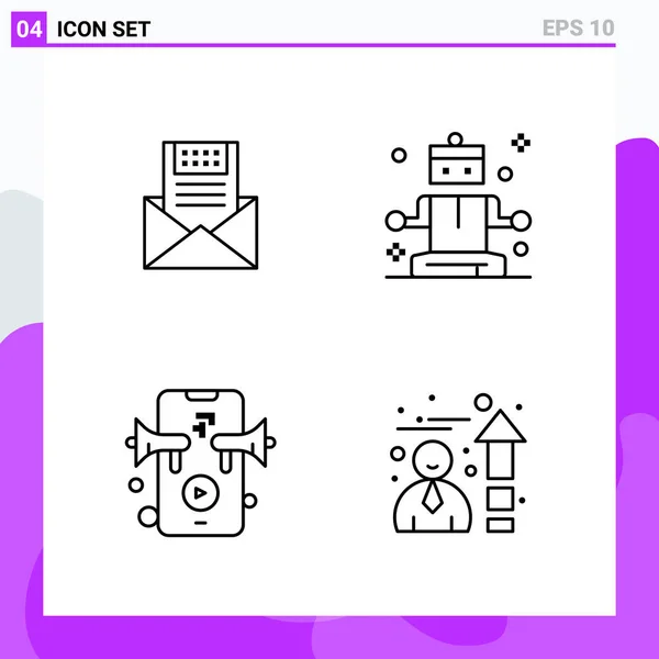 Set Universal Creative Icons Simply Vector Illustrations Web Mobile Apps — Stock Vector