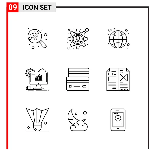 Set Dari Ikon Kreatif Universal Cukup Ilustrasi Vektor Untuk Aplikasi - Stok Vektor