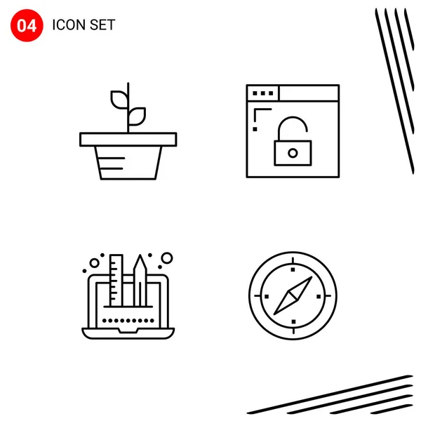 Set Universal Creative Icons Simply Vector Illustrations Web Mobile Apps — Stock Vector