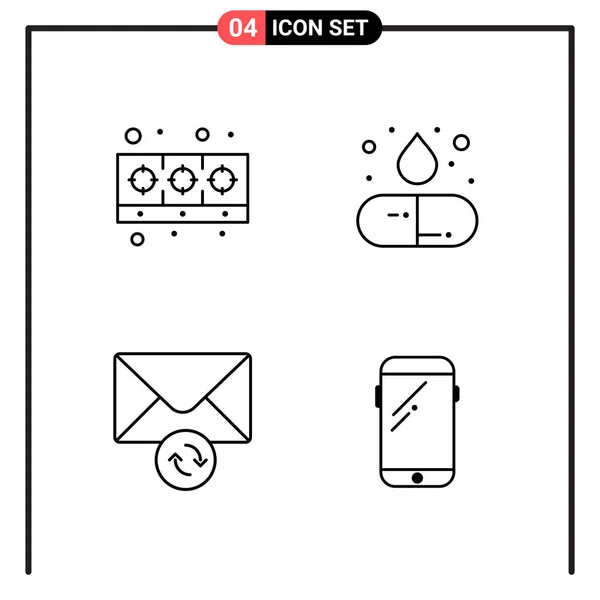 Set Universal Creative Icons Simply Vector Illustrations Web Mobile Apps — Stock Vector