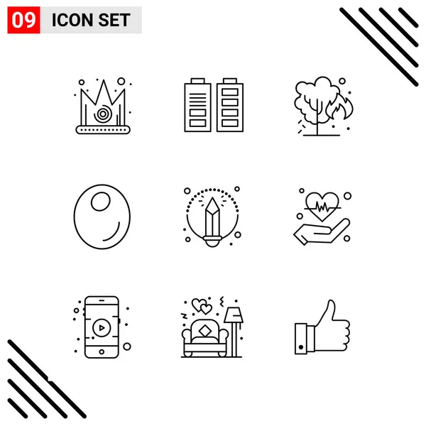 Conjunto Iconos Creativos Universales Simplemente Vector Ilustraciones Para Aplicaciones Web — Vector de stock