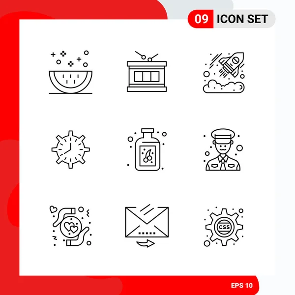 Set Dari Ikon Kreatif Universal Cukup Ilustrasi Vektor Untuk Aplikasi - Stok Vektor