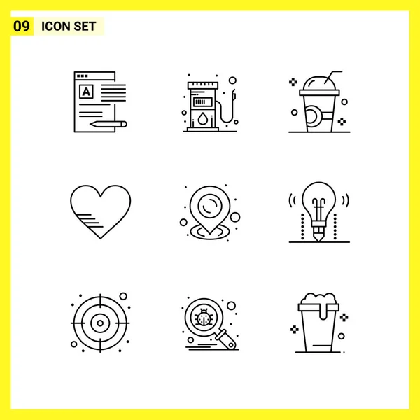 Conjunto Iconos Creativos Universales Simplemente Vector Ilustraciones Para Aplicaciones Web — Vector de stock