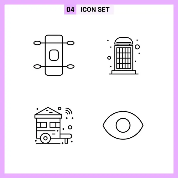 Set Universal Creative Icons Simply Vector Illustrations Web Mobile Apps — Stock Vector