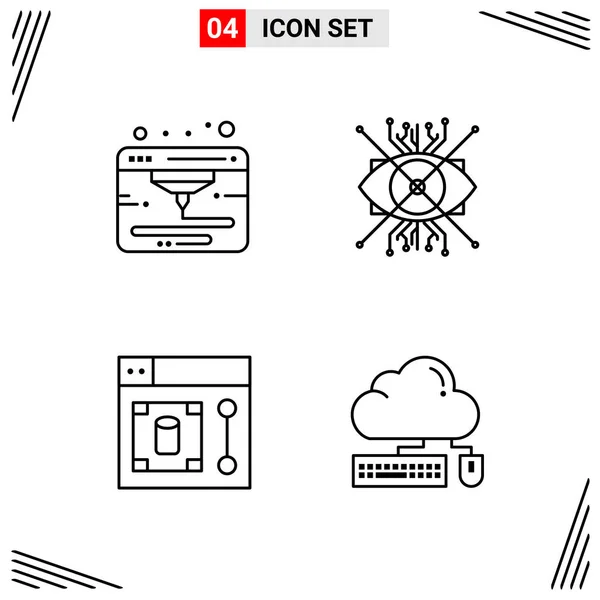 Conjunto Iconos Creativos Universales Simplemente Vector Ilustraciones Para Aplicaciones Web — Archivo Imágenes Vectoriales