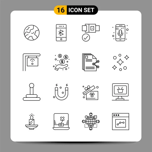 Set Universal Creative Icons Simply Vector Illustrations Web Mobile Apps — Stock Vector