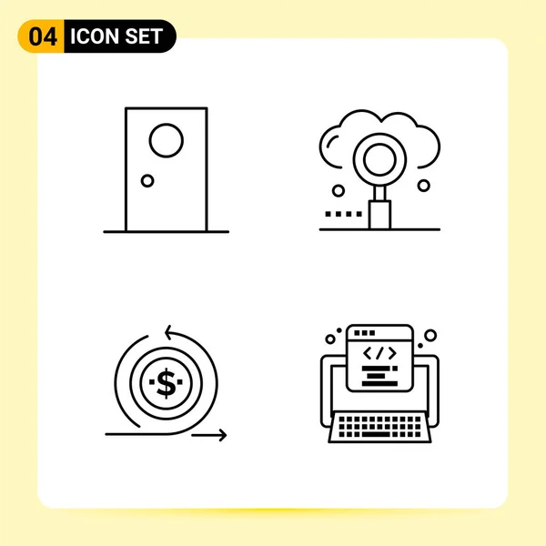 Set Universal Creative Icons Simply Vector Illustrations Web Mobile Apps — Stock Vector