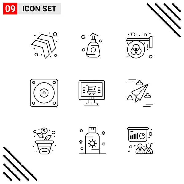 Conjunto Iconos Creativos Universales Simplemente Vector Ilustraciones Para Aplicaciones Web — Vector de stock