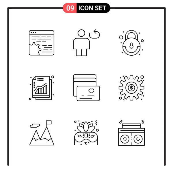 Set di 25 icone aziendali universali vettoriale — Vettoriale Stock