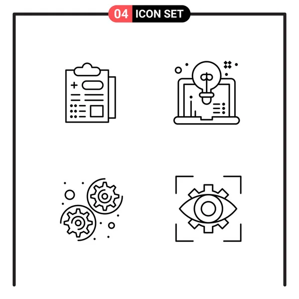 Conjunto Iconos Creativos Universales Simplemente Vector Ilustraciones Para Aplicaciones Web — Archivo Imágenes Vectoriales