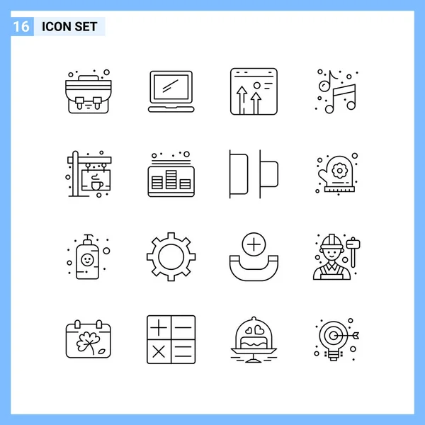 Conjunto Iconos Creativos Universales Simplemente Vector Ilustraciones Para Aplicaciones Web — Archivo Imágenes Vectoriales