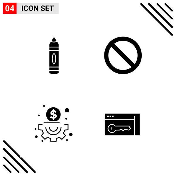 Conjunto Iconos Creativos Universales Simplemente Vector Ilustraciones Para Aplicaciones Web — Vector de stock