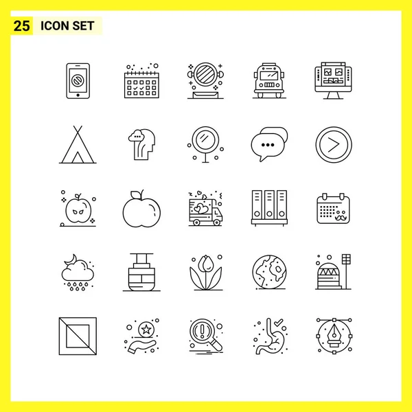 Set Universal Creative Icons Simply Vector Illustrations Web Mobile Apps — Stock Vector