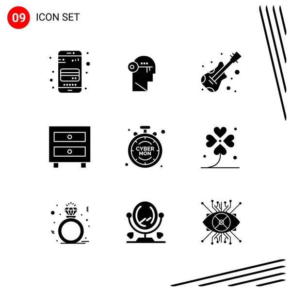 Conjunto Iconos Creativos Universales Simplemente Vector Ilustraciones Para Aplicaciones Web — Vector de stock