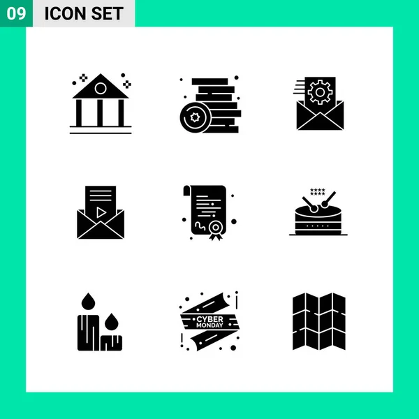 Conjunto Iconos Creativos Universales Simplemente Vector Ilustraciones Para Aplicaciones Web — Archivo Imágenes Vectoriales