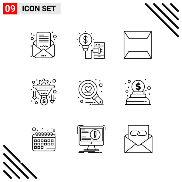 Conjunto Iconos Creativos Universales Simplemente Vector Ilustraciones Para Aplicaciones Web — Vector de stock