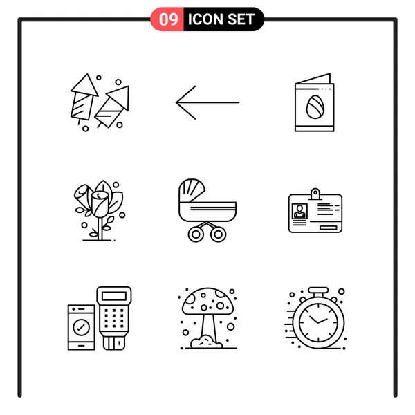 Conjunto Iconos Creativos Universales Simplemente Vector Ilustraciones Para Aplicaciones Web — Archivo Imágenes Vectoriales