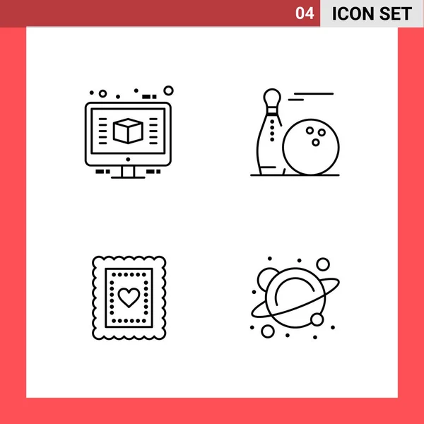 Conjunto Iconos Creativos Universales Simplemente Vector Ilustraciones Para Aplicaciones Web — Archivo Imágenes Vectoriales