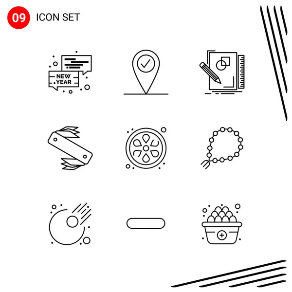 Conjunto Iconos Creativos Universales Ilustración Vectorial — Vector de stock