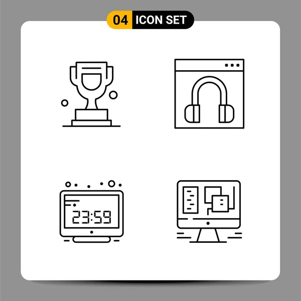 Set Universal Creative Icons Simply Vector Illustrations Web Mobile Apps — Stock Vector