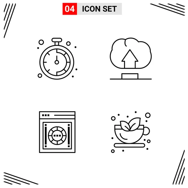 Conjunto Iconos Creativos Universales Simplemente Vector Ilustraciones Para Aplicaciones Web — Vector de stock