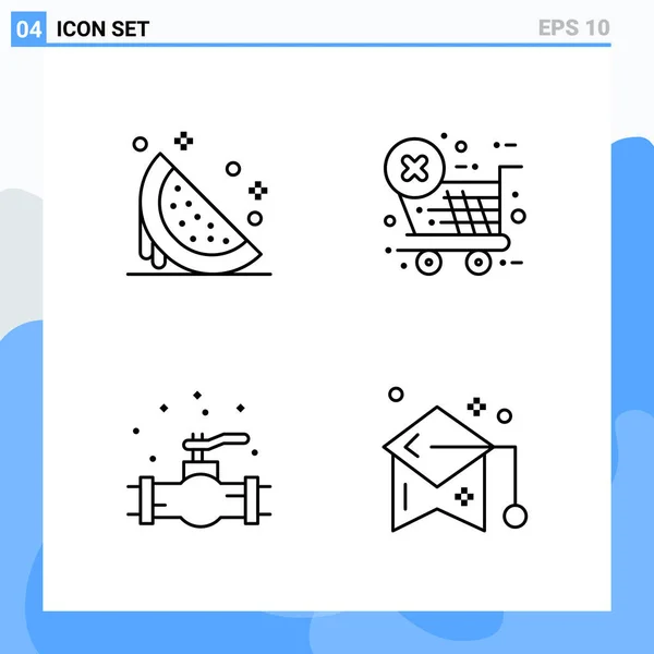 Conjunto Iconos Creativos Universales Simplemente Vector Ilustraciones Para Aplicaciones Web — Archivo Imágenes Vectoriales