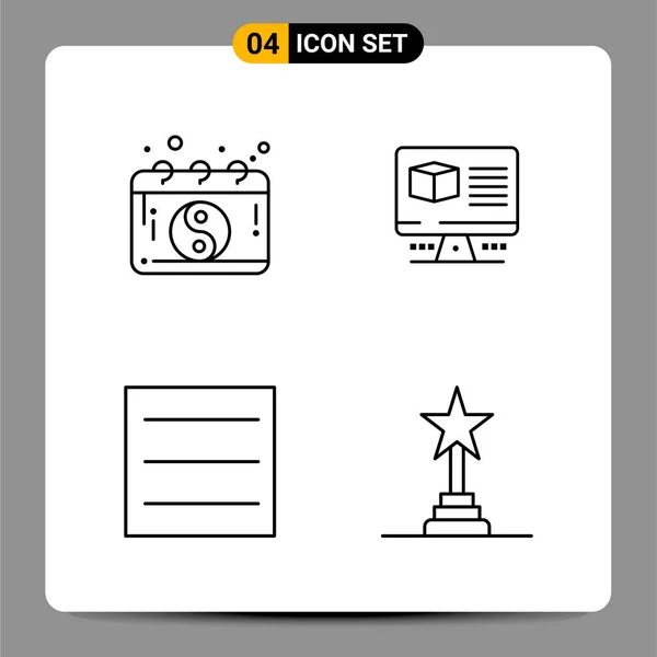 Set Dari Ikon Kreatif Universal Cukup Ilustrasi Vektor Untuk Aplikasi - Stok Vektor