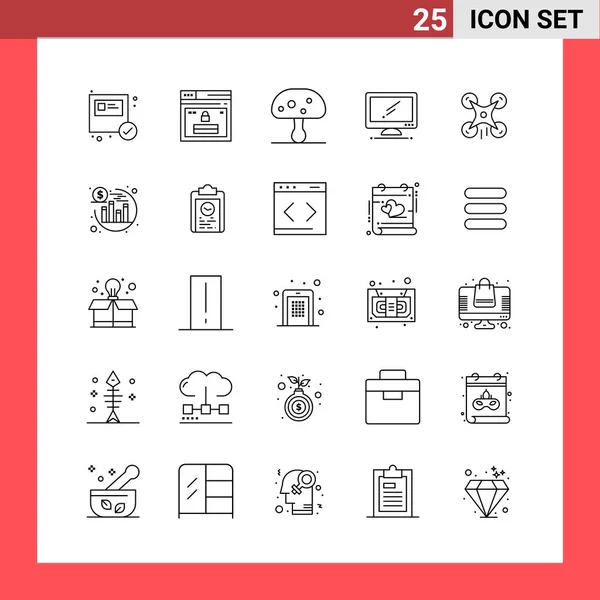 Conjunto Iconos Creativos Universales Simplemente Vector Ilustraciones Para Aplicaciones Web — Vector de stock