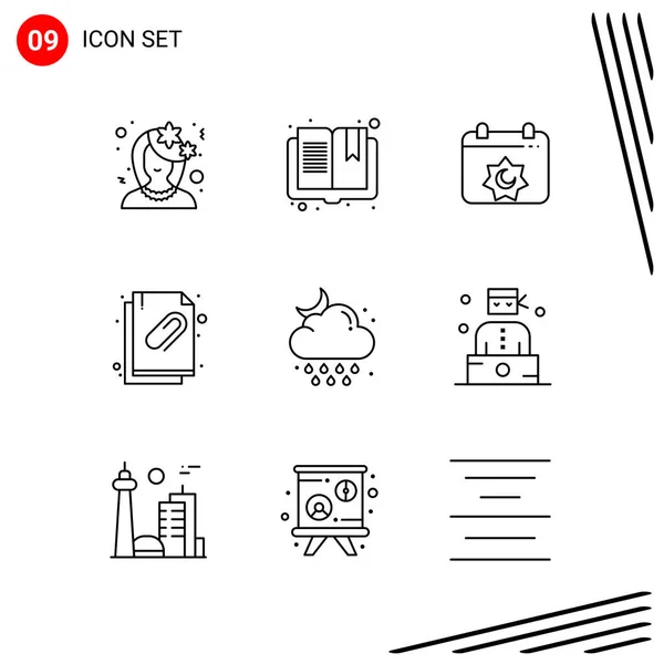 Conjunto Iconos Creativos Universales Simplemente Vector Ilustraciones Para Aplicaciones Web — Vector de stock