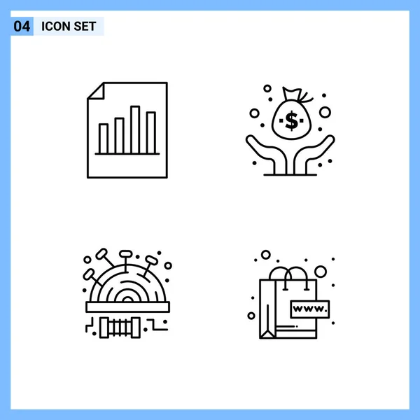 Conjunto Iconos Creativos Universales Simplemente Vector Ilustraciones Para Aplicaciones Web — Vector de stock