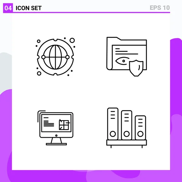 Conjunto Iconos Creativos Universales Simplemente Vector Ilustraciones Para Aplicaciones Web — Vector de stock