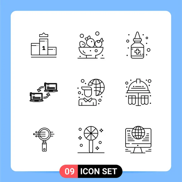 Conjunto Iconos Creativos Universales Simplemente Vector Ilustraciones Para Aplicaciones Web — Vector de stock